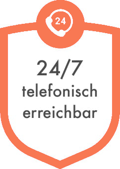24/7 telefonisch erreichbar